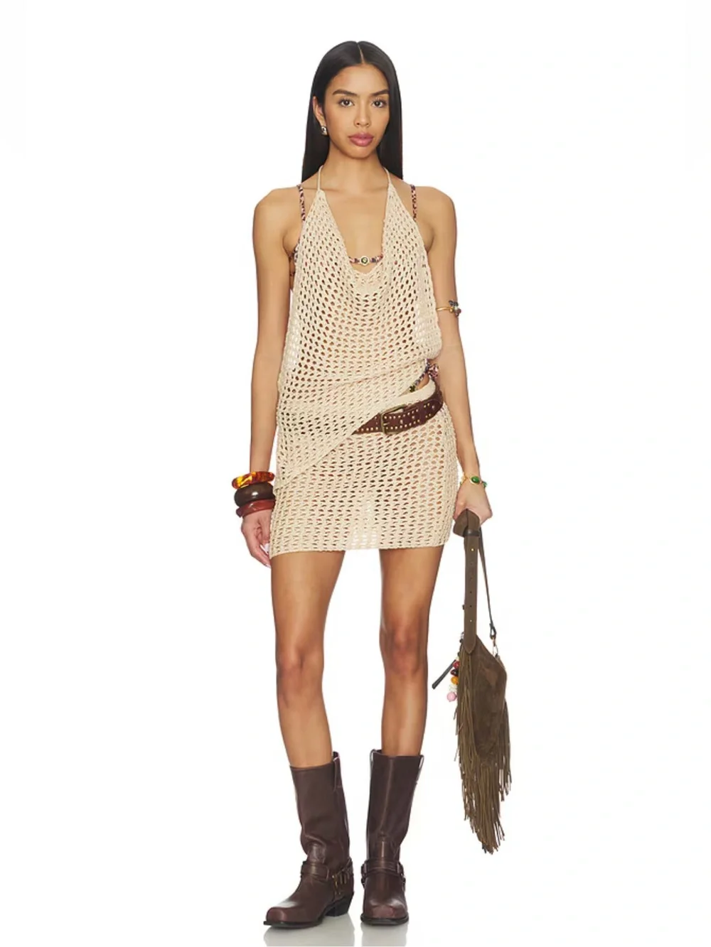 superdown Braelyn Knit Skirt Set Natural Beige Revolve Small - Picture 3 of 7